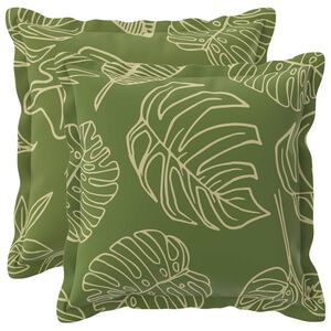 vidaXL Kussensloop 2 st HOUTEN Bladontwerp 30 x 30 cm Polyester