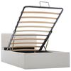 vidaXL Bedframe met opbergruimte hydraulisch kunstleer wit 90x200 cm