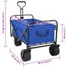 vidaXL Vouwbare Handtrolley Blauw 89 x 63 x 96 cm Staal en Oxford stof