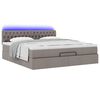 vidaXL Bed poef met matras en LED's 180x200 cm stof taupe