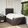 vidaXL Boxspring met matras stof donkerbruin 120x190 cm