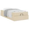 vidaXL Bedframe met matras met matras 2 pcs Cr&egrave;me Stof