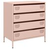 vidaXL Dressoir 68x39x73,5 cm koudgewalst staal roze
