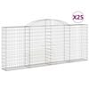 vidaXL Schanskorven 25 st gewelfd 300x30x120/140 cm ijzer