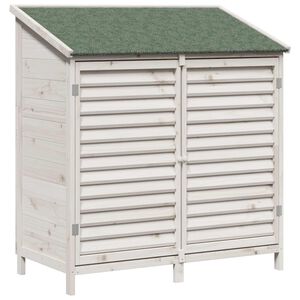 vidaXL Tuinschuur met dak Wit 106 x 56 x 113,5 cm Massief Vurenhout