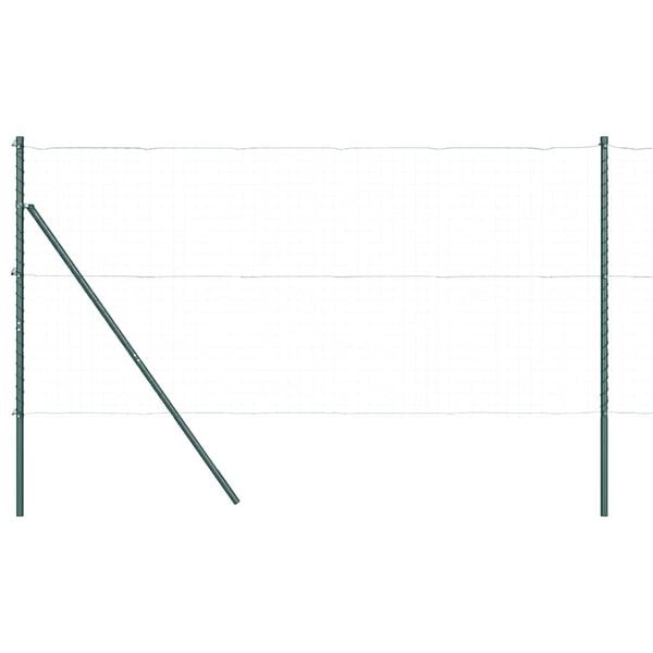 vidaXL Afrasteringspaal 7 pcs Groen Staal