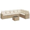 vidaXL 8-delige Loungeset met kussens poly rattan beige