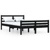 vidaXL Bedframe massief hout zwart 160x200 cm