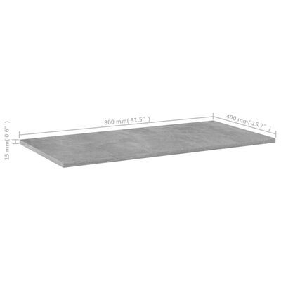 vidaXL Wandschappen 8 st 80x40x1,5 cm spaanplaat betongrijs