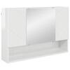 vidaXL Spiegelkast Hoogglans wit 80 x 17 x 55 cm Bewerkt hout