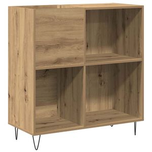 vidaXL Platenkast artisanaal eikenkleurig 85 x 38 x 89 cm Bewerkt hout