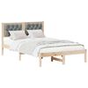 vidaXL Bedframe Lichtgrijs 135 x 190 cm Massief grenenhout
