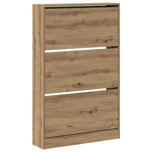 vidaXL Schoenenkast Artisan Eiken 80 x 21 x 125,5 cm Bewerkt hout