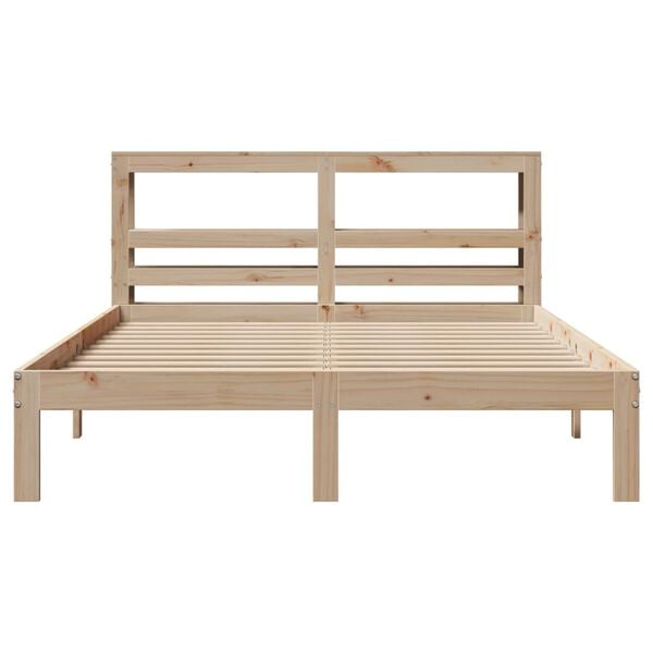 vidaXL Bedframe met hoofdbord massief grenenhout 150x200 cm