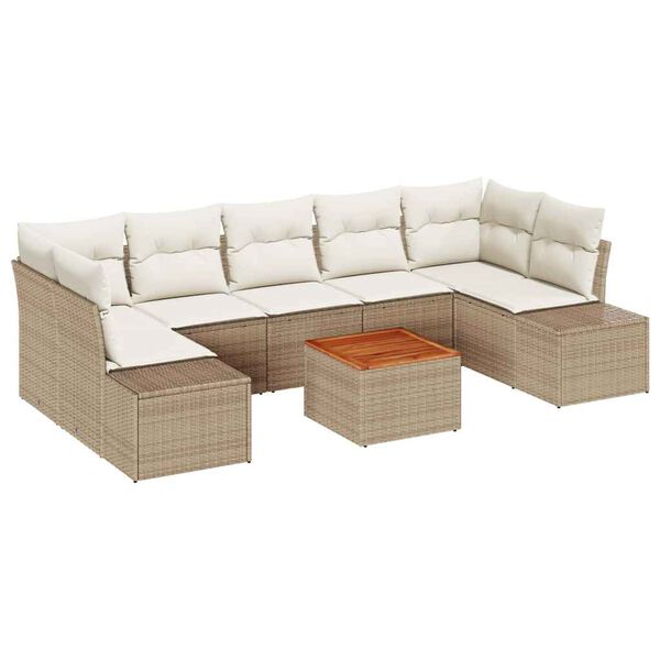 vidaXL Tuin Sofa Set 8 pcs Beige en wit