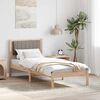 vidaXL Bedframe met Gevoerd Hoofdgedeelte Taupe 75 x 190 cm