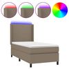 vidaXL Boxspring met matras en LED stof taupe 80x200 cm