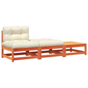 vidaXL Tuinbank zonder armleuningen met kussens en voetenbanken