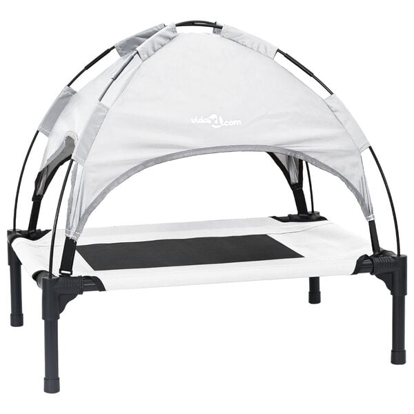 vidaXL Hondenbed Zilvergrijs 62 x 48 x 61 cm Staal