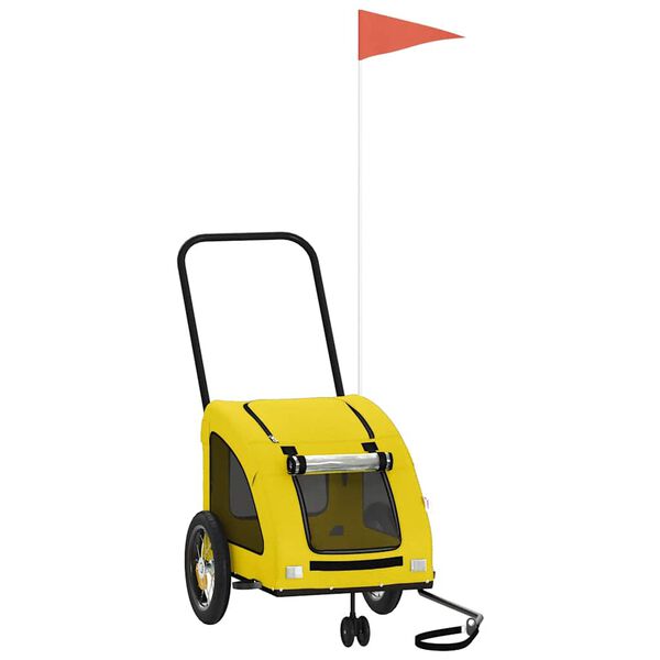 vidaXL Hondenfietstrailer oxford stof en ijzer geel