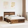 vidaXL Bedframe met hoofdeinde Oudhout 140 x 200 cm Massief grenenhout