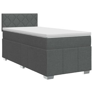 vidaXL Boxspringbed met matras Donkergrijs 90 x 190 cm Stof