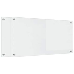 vidaXL Keuken Achterwand 2 pcs Doorzichtig 100 x 50 cm gehard glas