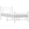 vidaXL Bedframe met hoofd- en voeteneinde metaal wit 100x190 cm