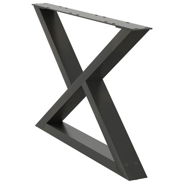 vidaXL Salontafelpoten 2 st 70x(42-43,3) cm staal antraciet