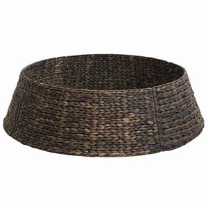 vidaXL Kerstboomkraag Rond Zwart 105 x 105 x 28 cm Waterhyacint