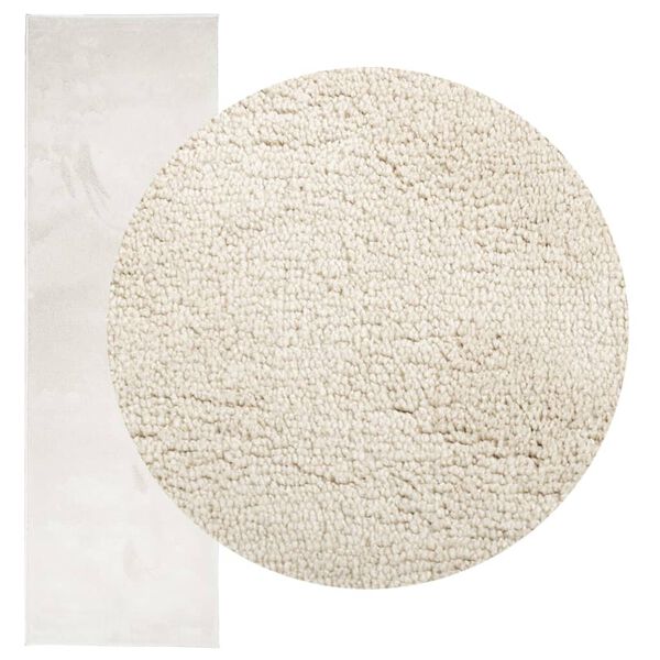 vidaXL Vloerkleed OVIEDO laagpolig 80x250 cm beige