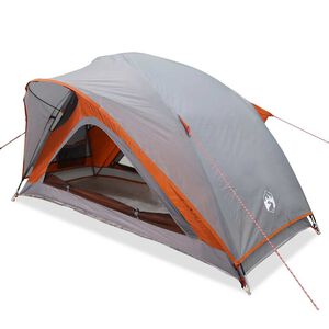 vidaXL Tent 1-persoons waterdicht grijs en oranje