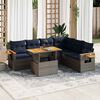 vidaXL 7-delige Loungeset met kussens poly rattan acacia grijs
