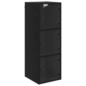 vidaXL Wandkast 35 x 37 x 102 cm Bewerkt hout Zwart Eiken
