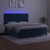 vidaXL Boxspring met matras en LED fluweel donkerblauw 180x200 cm