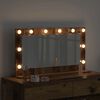 vidaXL Schmink Spiegel met LED -striplichten Oud Hout 80 x 45 x 18 cm
