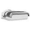 vidaXL Bedframe LED massief hout wit 140x190 cm