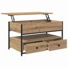 vidaXL Salontafel met lade Artisan Eiken 85 x 50 x 50 cm Bewerkt hout