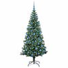 vidaXL Kunstmatig Voorverlicht Kerstboom Groen 180 cm PVC en Metaal