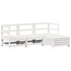 vidaXL 4-delige Loungeset massief grenenhout wit