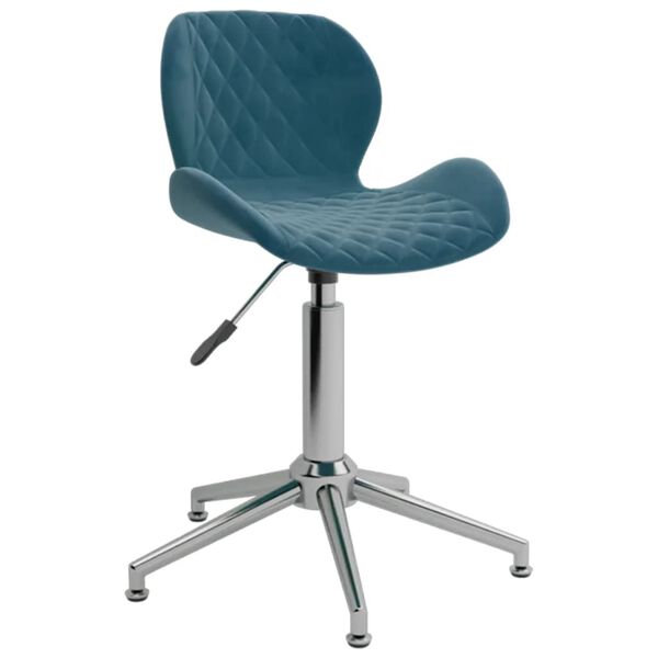 vidaXL Eetkamerstoelen draaibaar 2 st fluweel blauw