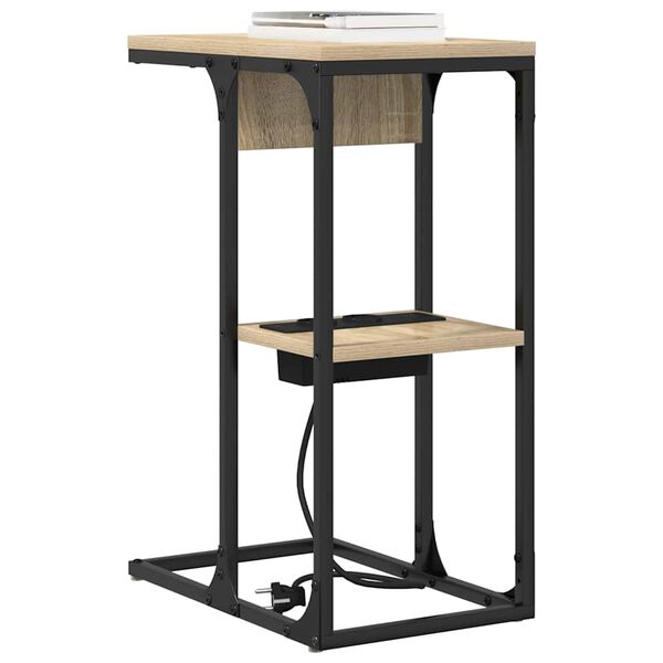 vidaXL Nachtkastje Sonoma Eiken 41,5 x 26 x 60,5 cm Bewerkt hout