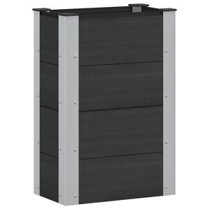 vidaXL Verhoogde plantenbak Zwart 50 x 30 x 72 cm WPC en Aluminium