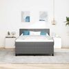 vidaXL Boxspringbed Lichtgrijs en wit. 140 x 190 cm Katoen Stof