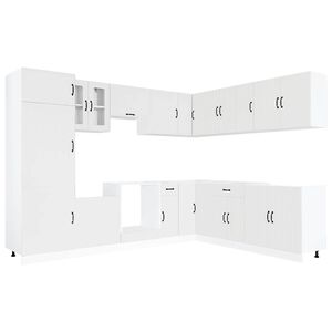 vidaXL 14-delige Keukenkastenset Lucca bewerkt hout wit