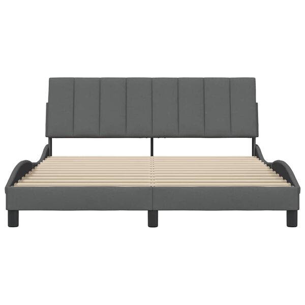 vidaXL Bedframe zonder matras "Hanko" stof donkergrijs 160x200 cm