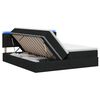 vidaXL LED Opslagbed met Matras Zwart 200 x 200 cm Stof