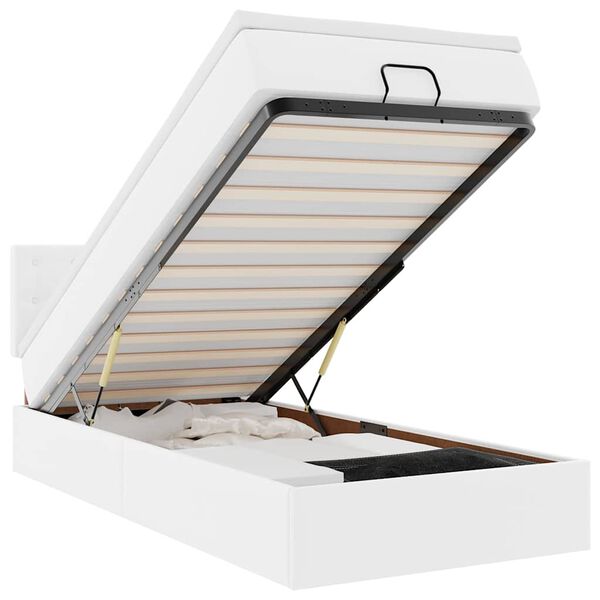 vidaXL Ottoman bed met matrassen en LED's 90x200cm kunstleer