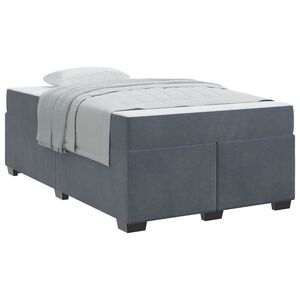 vidaXL Bedframe met matras Donkergrijs 120 x 190 cm Stof