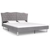 vidaXL Bed met traagschuim matras stof lichtgrijs 160x200 cm